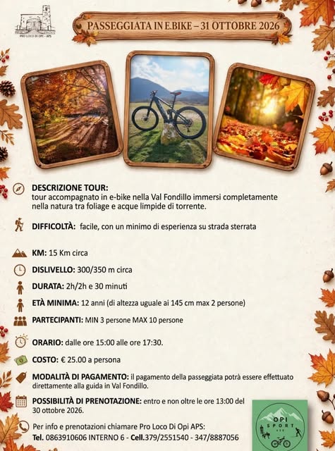 Locandina di PASSEGGIATA IN E.BIKE - 31 OTTOBRE 2026
