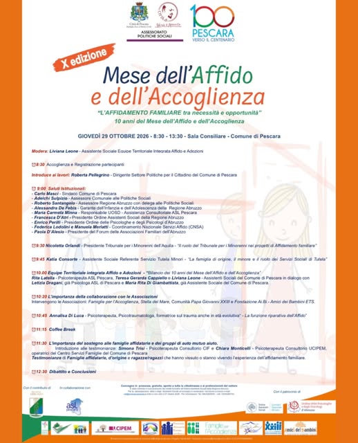 Locandina di Mese dell'Affido e dell'Accoglienza - L'AFFIDAMENTO FAMILIARE tra necessità e opportunità