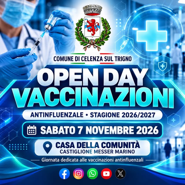 Locandina di Open Day Vaccinazioni Antinfluenzale Stagione 2026/2027