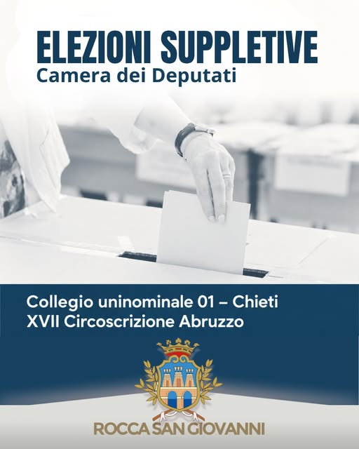 Locandina di Elezioni suppletive Camera dei Deputati - Collegio uninominale 01 – Chieti