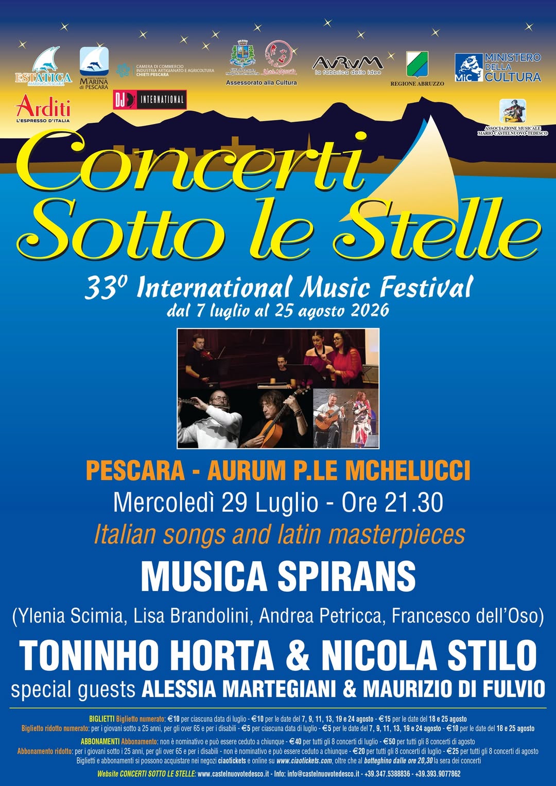 Locandina di Concerti Sotto le Stelle - 33° International Music Festival